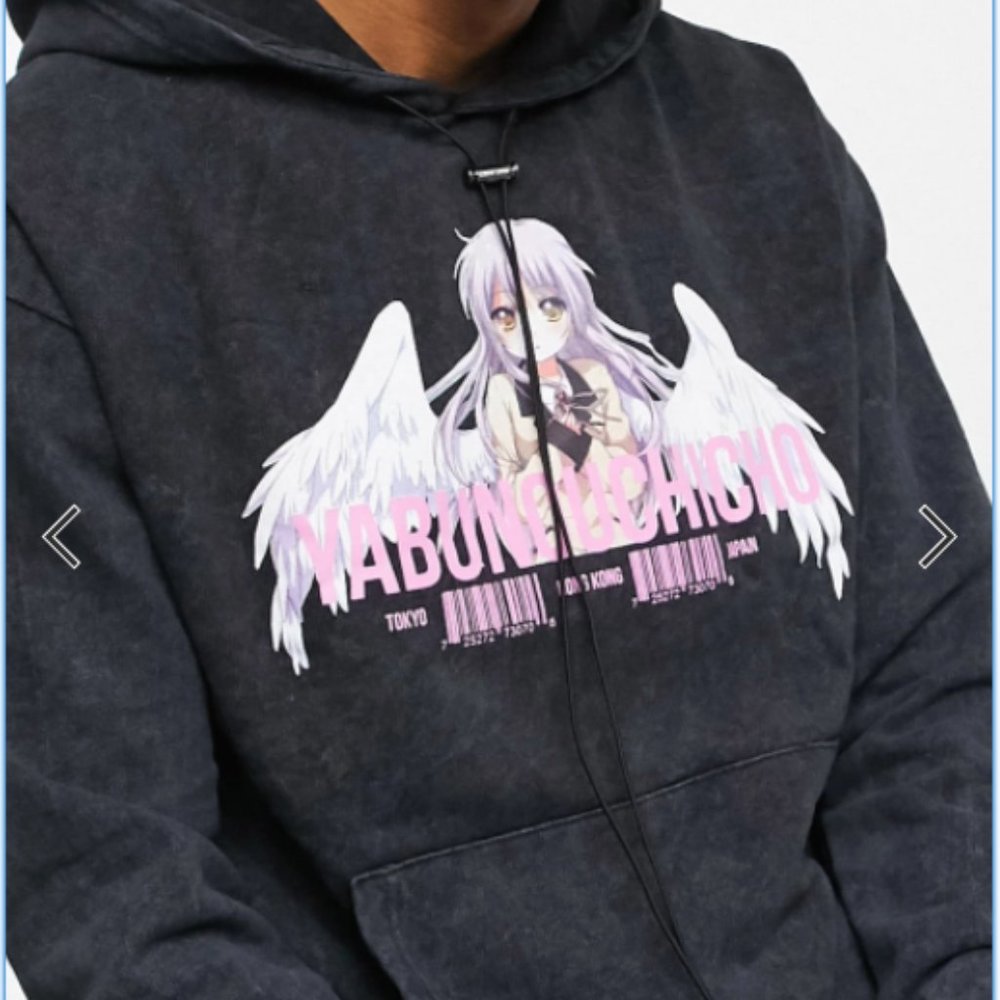 Anime Night Addict Oversized Hoodie M Medium Unisex